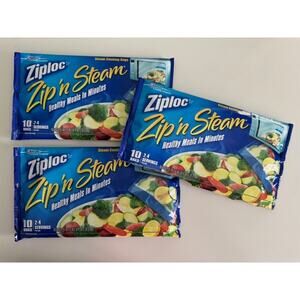 Ziploc Zip'N Steam Medium Cooking Bags 26 Bags 3 Packs Bags Discontinued